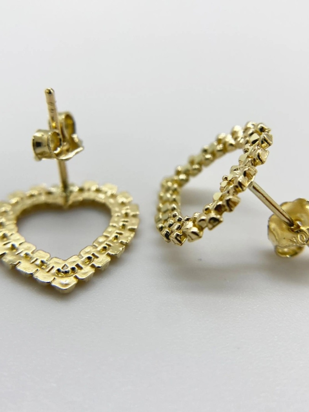 Gold Heart Hoop Stud Earrings - Women's Jewelry